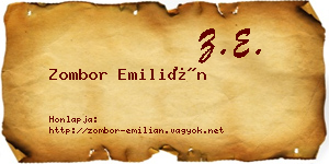 Zombor Emilián névjegykártya